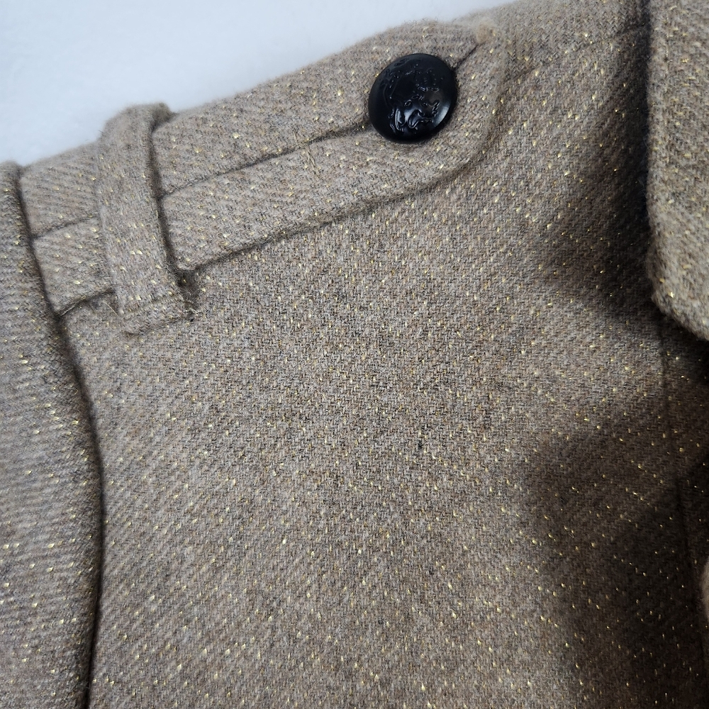 NWOT Banana Republic Tan Gold Metallic‎ Wool Blend Military Blazer Size 6 #0572 - Picture 2 of 14